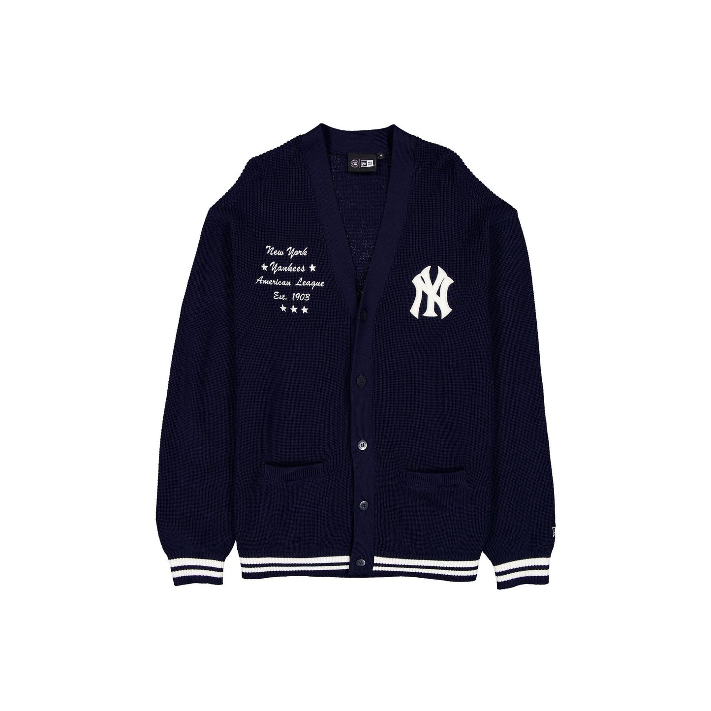 New York Yankees Collegiate Script Navy Cardigan