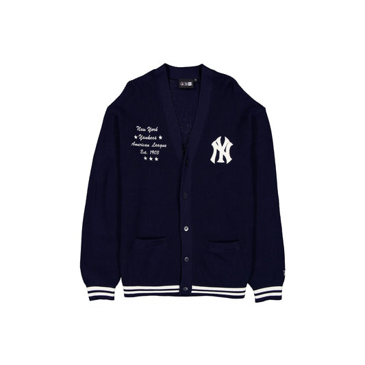 New York Yankees Collegiate Script Navy Cardigan