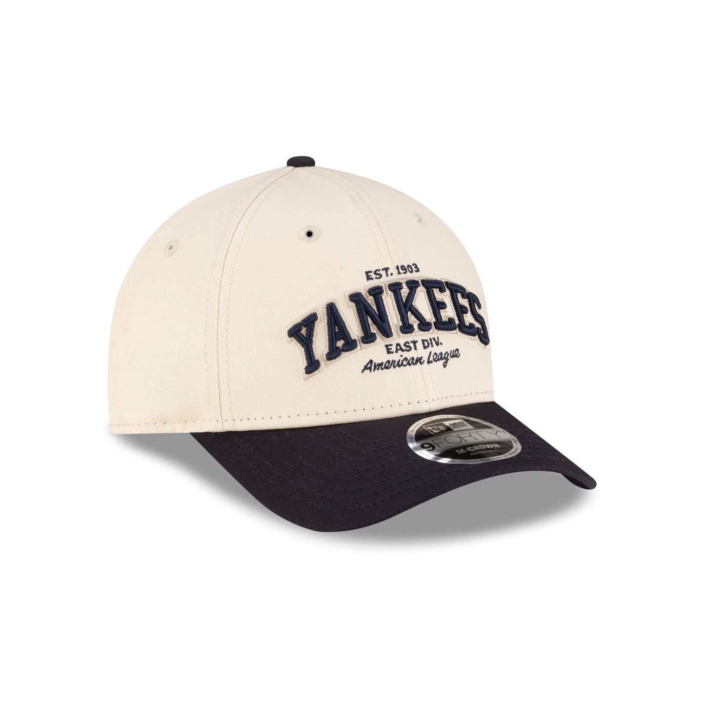 New York Yankees Wordmark Light Cream 9FORTY M-Crown Adjustable Hat