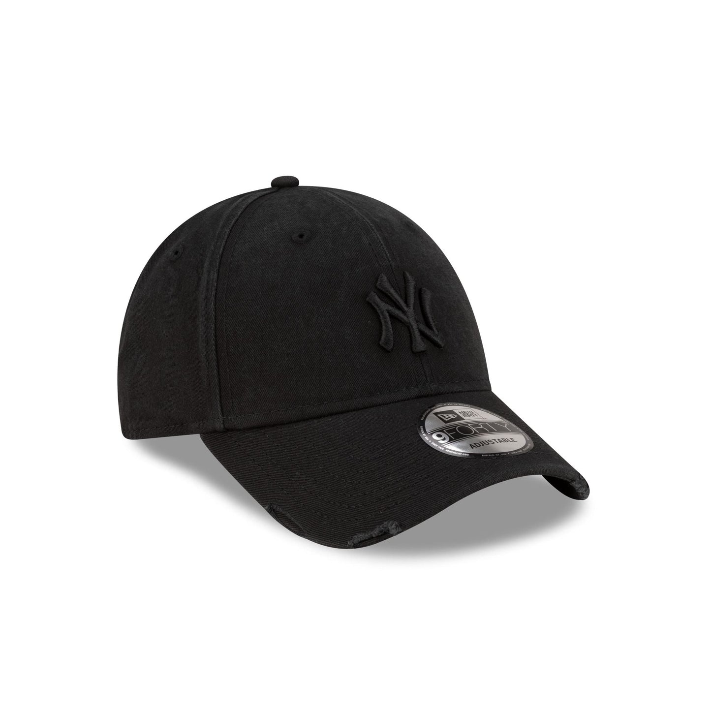 New York Yankees Distressed Black 9FORTY Adjustable Hat