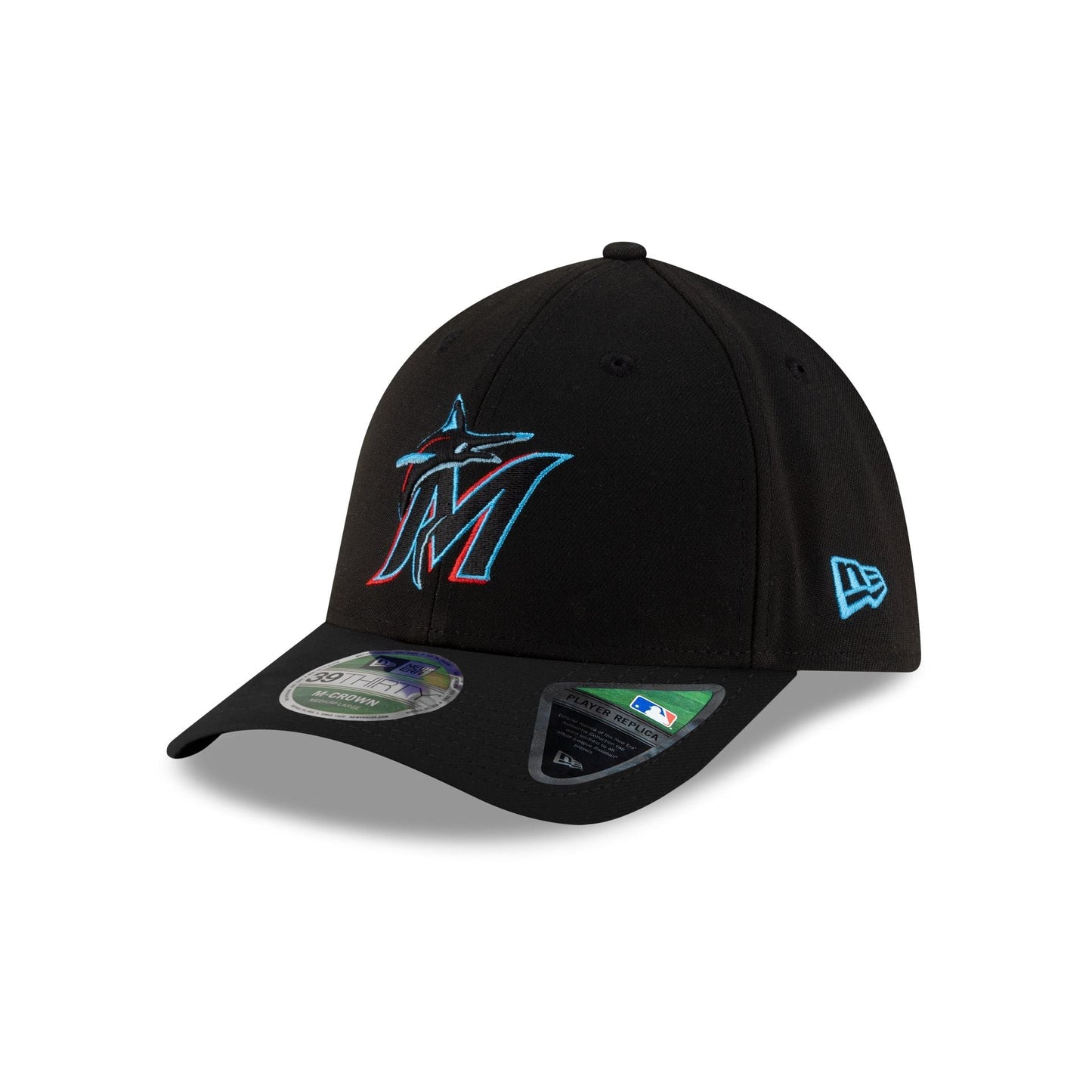 Miami Marlins Player Replica 39THIRTY M-Crown Stretch Fit Hat