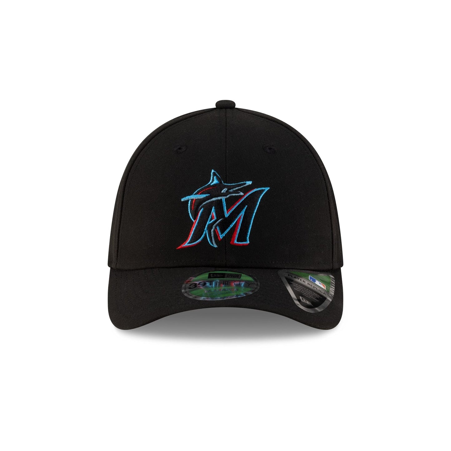 Miami Marlins Player Replica 39THIRTY M-Crown Stretch Fit Hat