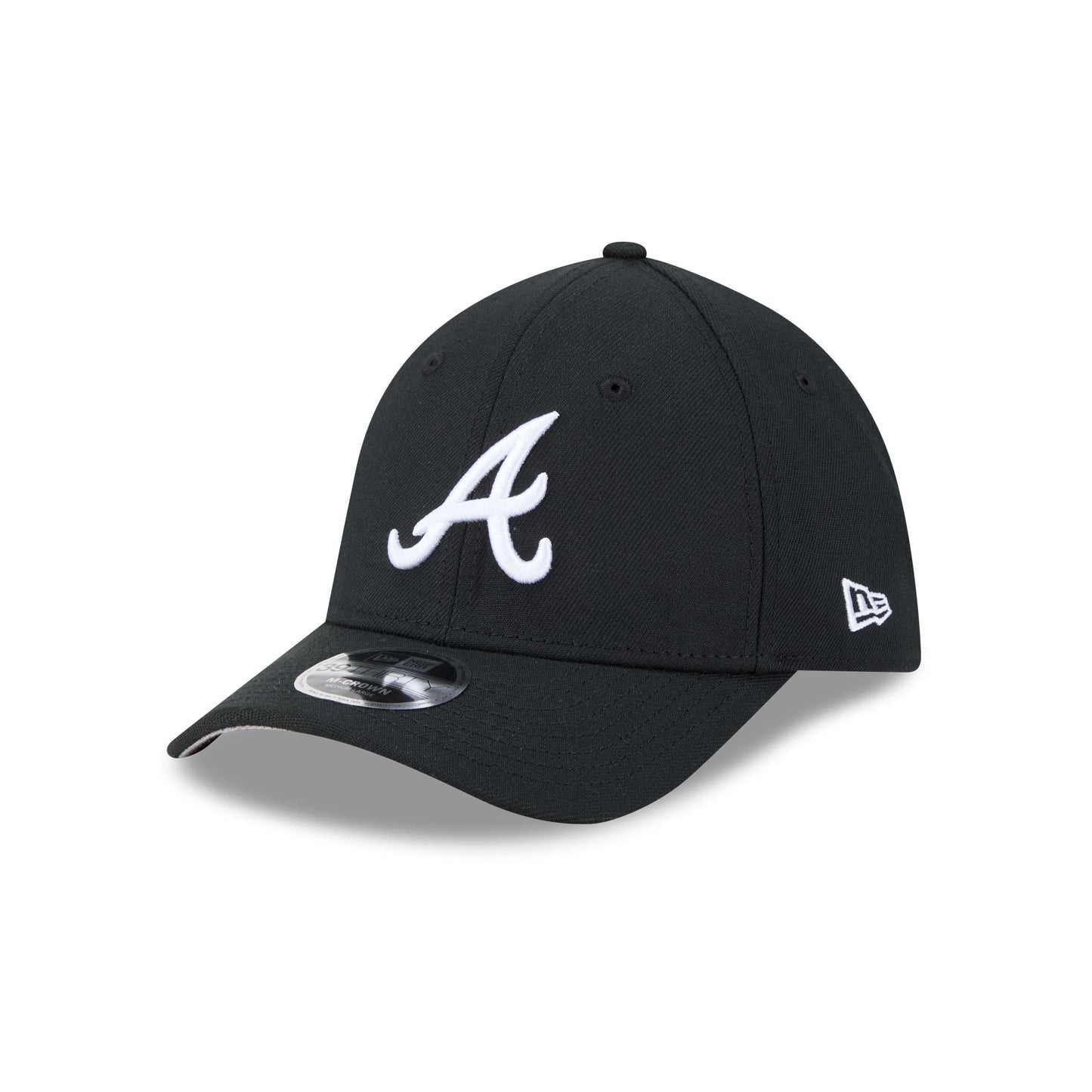 Atlanta Braves Black and White 39THIRTY M-Crown Stretch Fit Hat