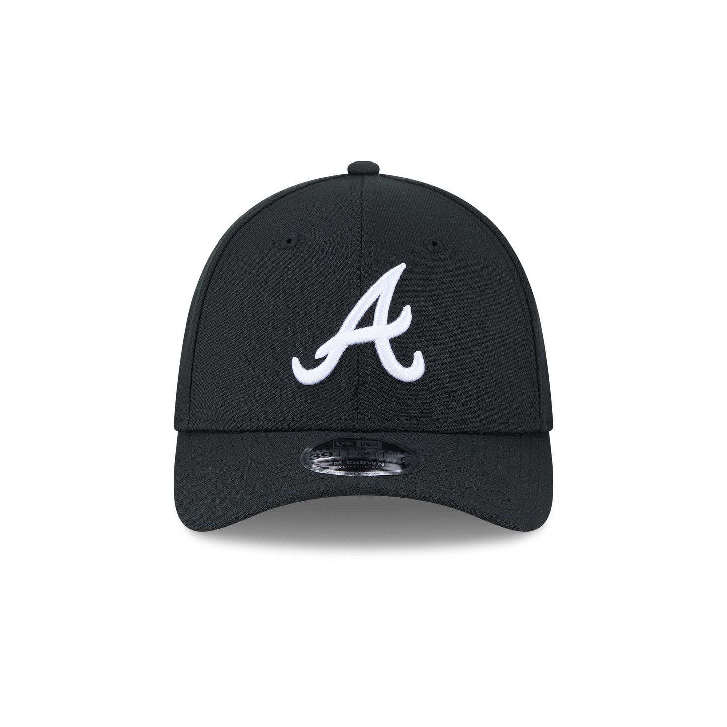 Atlanta Braves Black and White 39THIRTY M-Crown Stretch Fit Hat