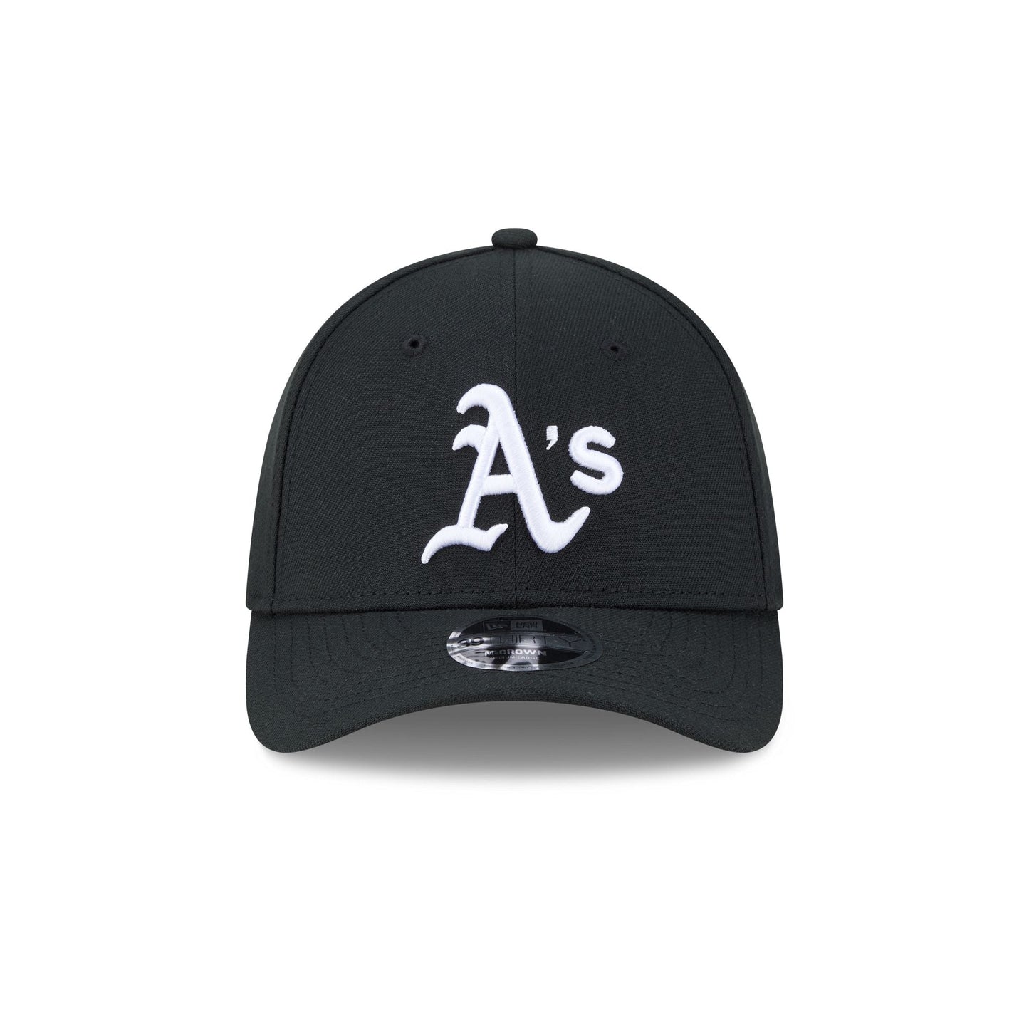 Athletics Black and White 39THIRTY M-Crown Stretch Fit Hat