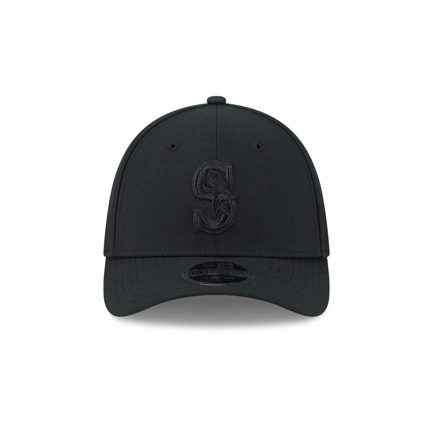 Seattle Mariners Black and White 39THIRTY M-Crown Stretch Fit Hat