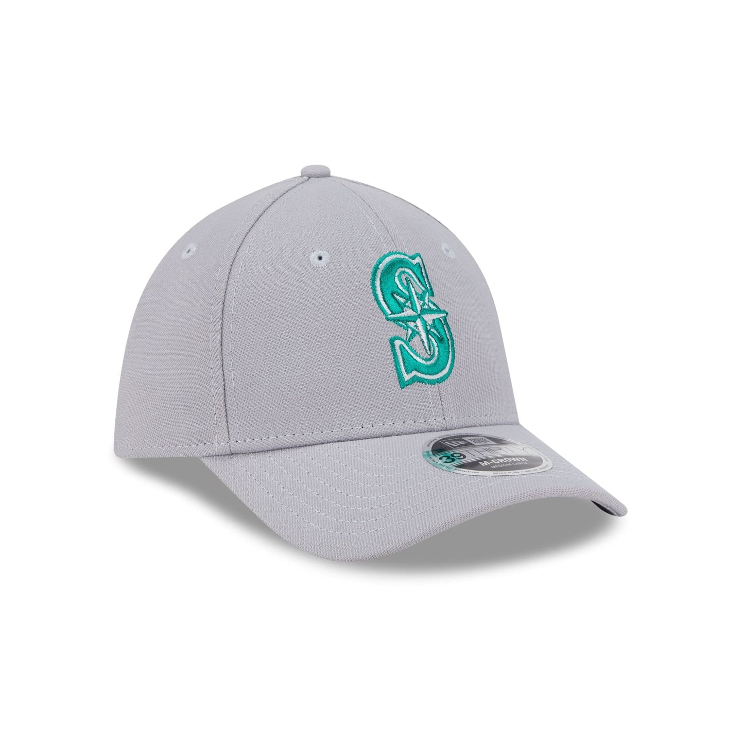 Seattle Mariners Gray 39THIRTY M-Crown Stretch Fit Hat
