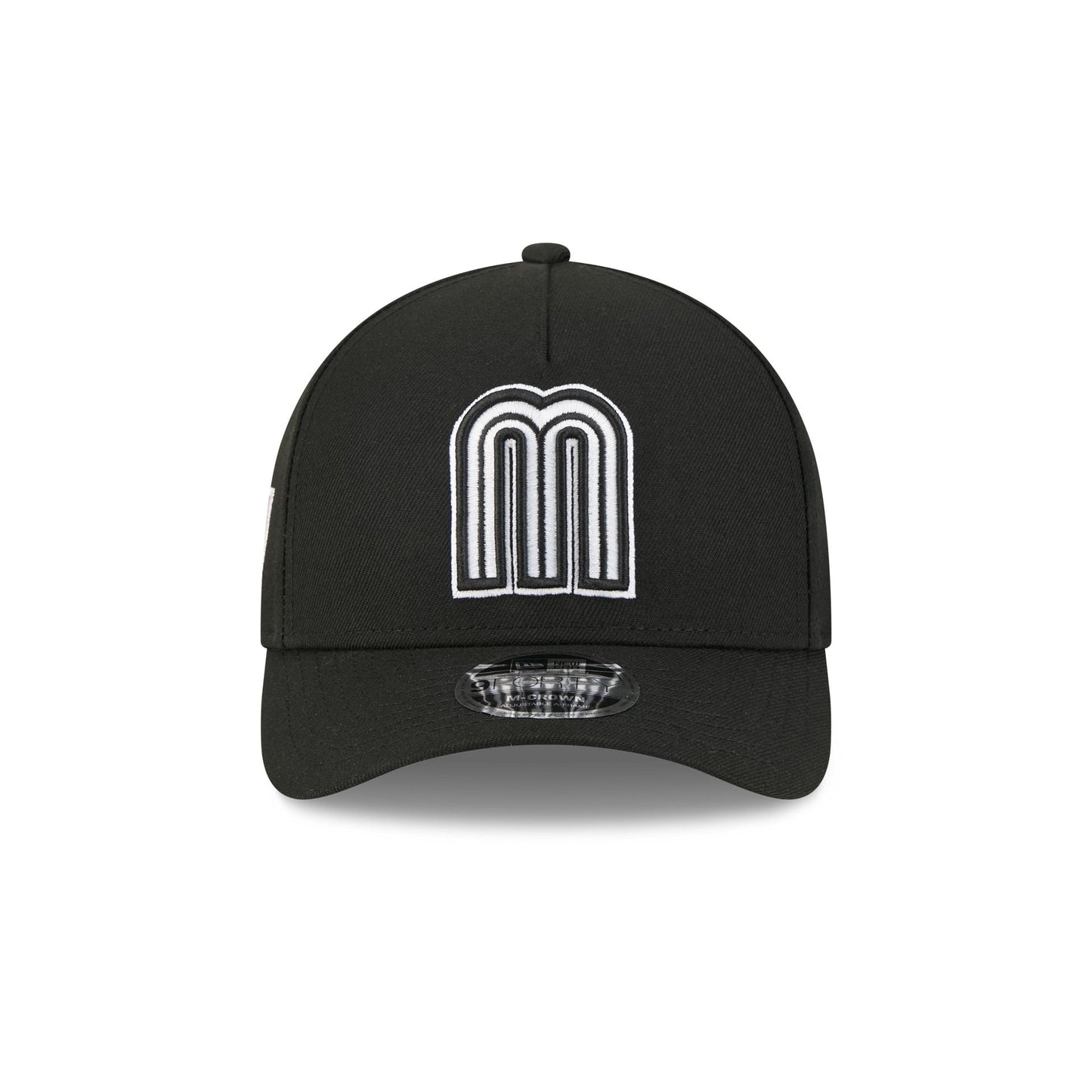 Mexico World Baseball Classic Black and White 9FORTY M-Crown A-Frame Snapback Hat