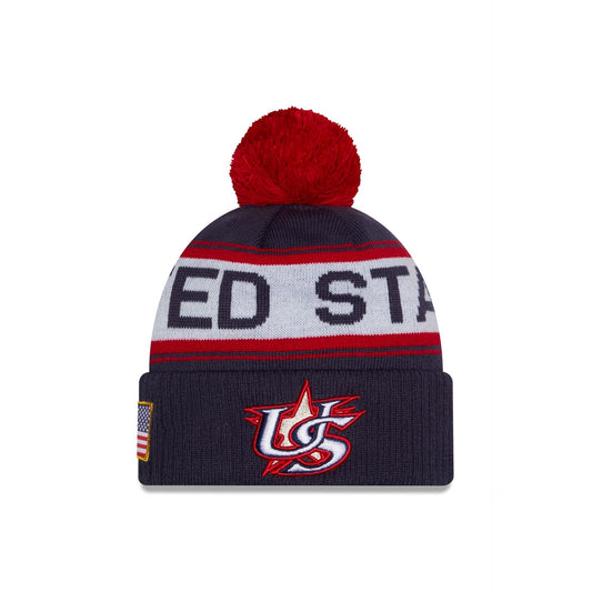 2026 World Baseball Classic USA Pom Knit Hat
