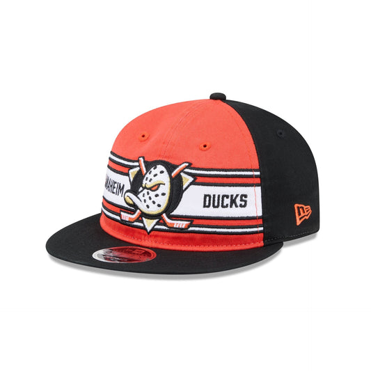 Anaheim Ducks Team Stripes Retro Crown 9FIFTY Snapback Hat