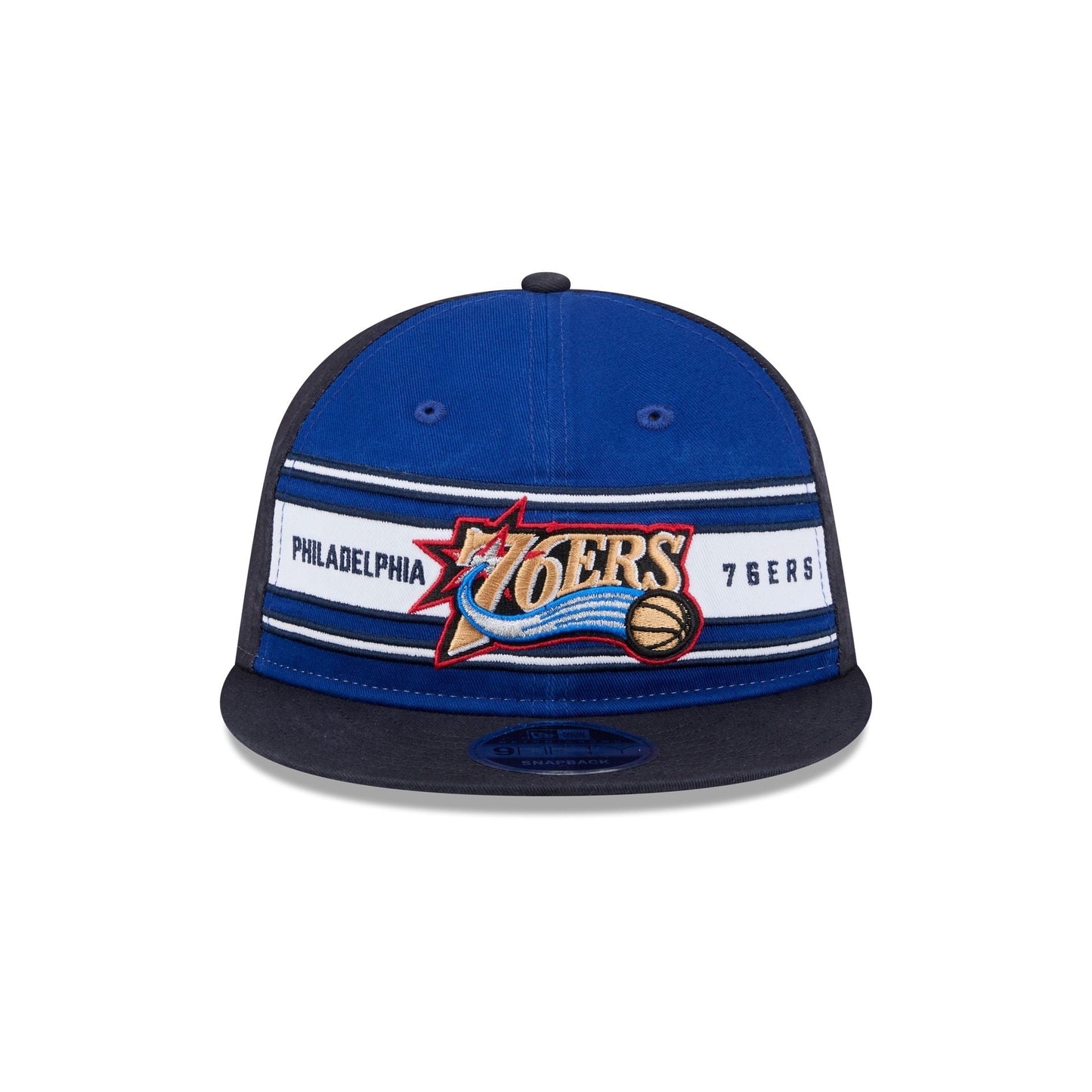 Philadelphia 76ers Team Stripes Retro Crown 9FIFTY Snapback Hat
