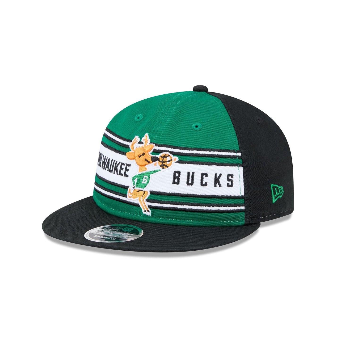 Milwaukee Bucks Team Stripes Retro Crown 9FIFTY Snapback Hat