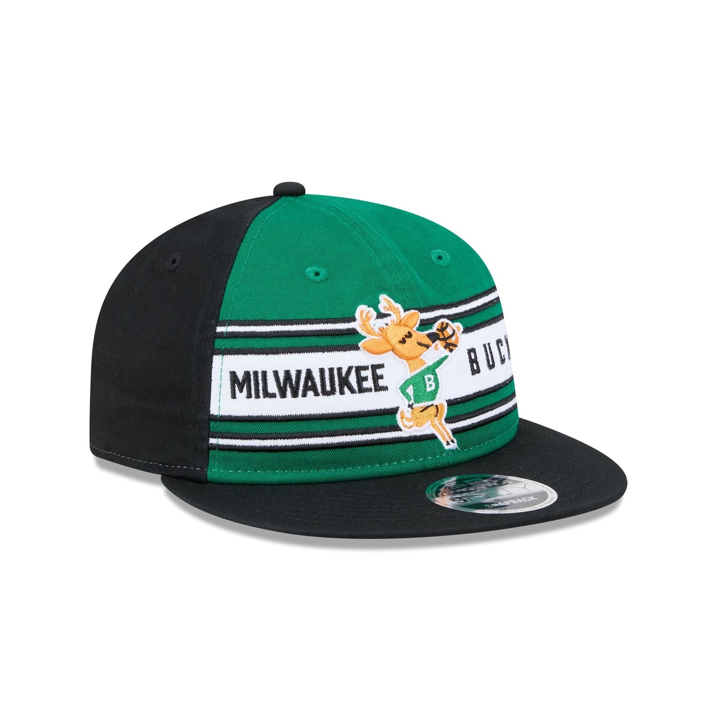 Milwaukee Bucks Team Stripes Retro Crown 9FIFTY Snapback Hat
