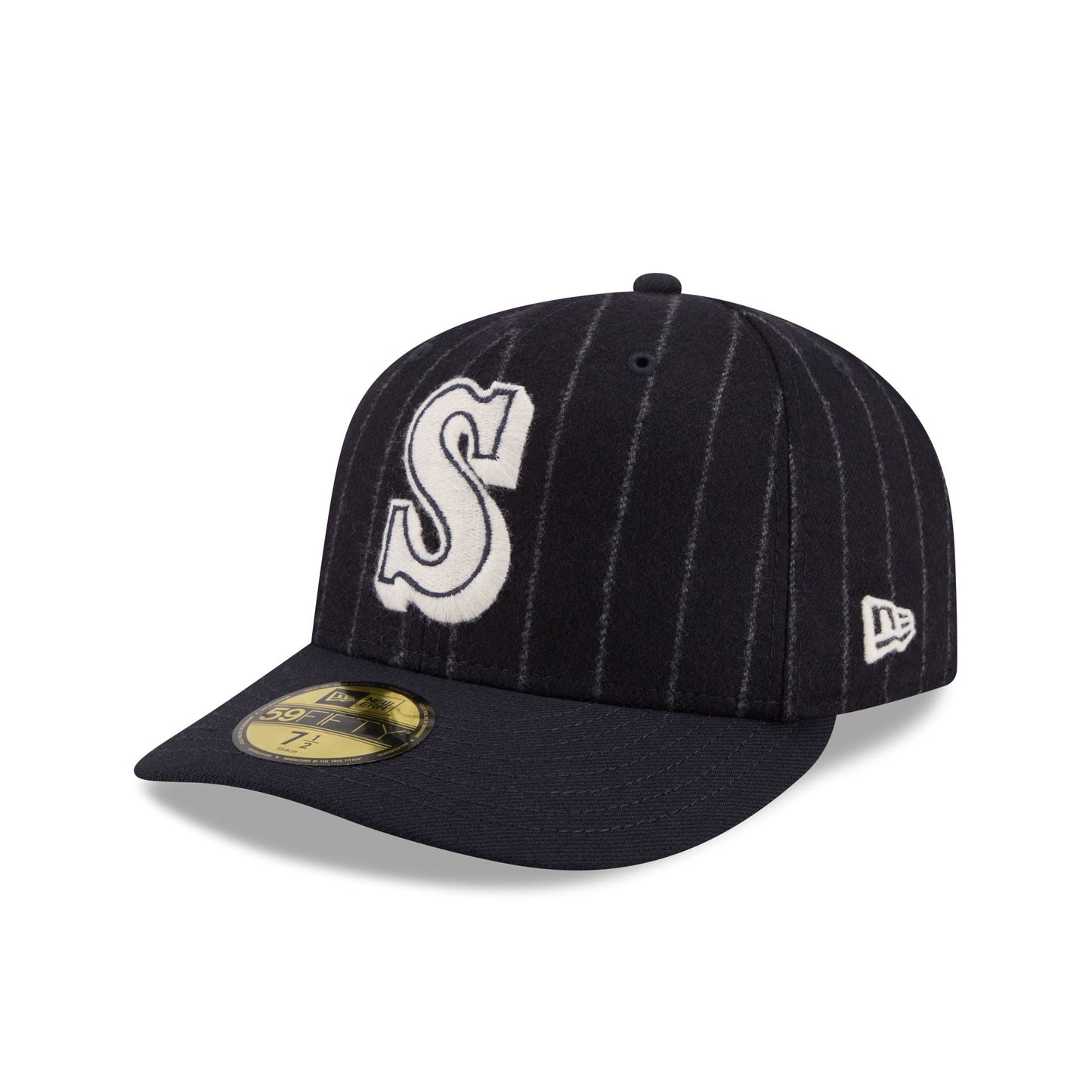 Seattle Mariners Pinstripe Merino & Cashmere Moon 59FIFTY Fitted Hat