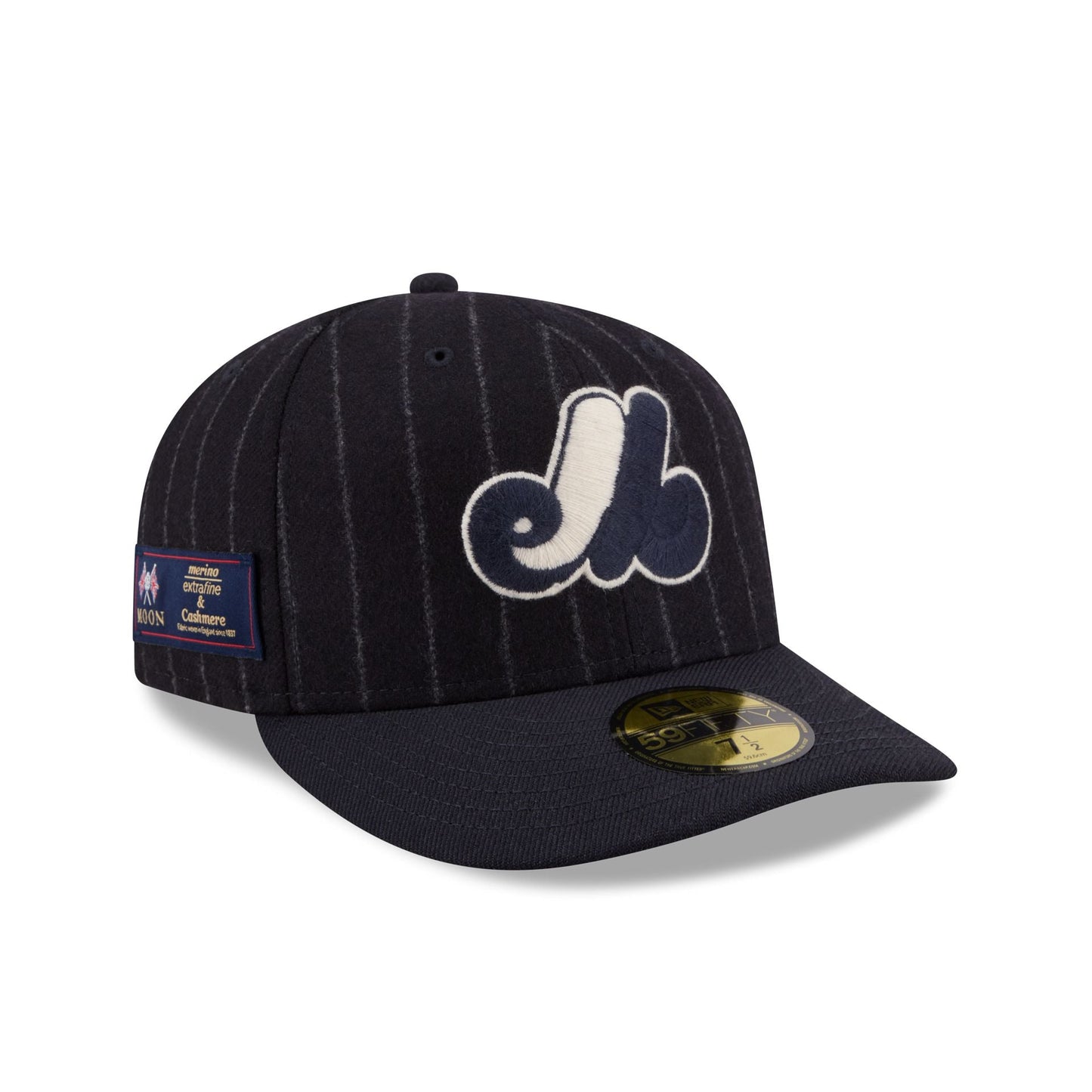 Montreal Expos Pinstripe Merino & Cashmere Moon 59FIFTY Fitted Hat
