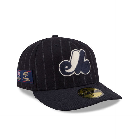 Montreal Expos Pinstripe Merino & Cashmere Moon 59FIFTY Fitted Hat