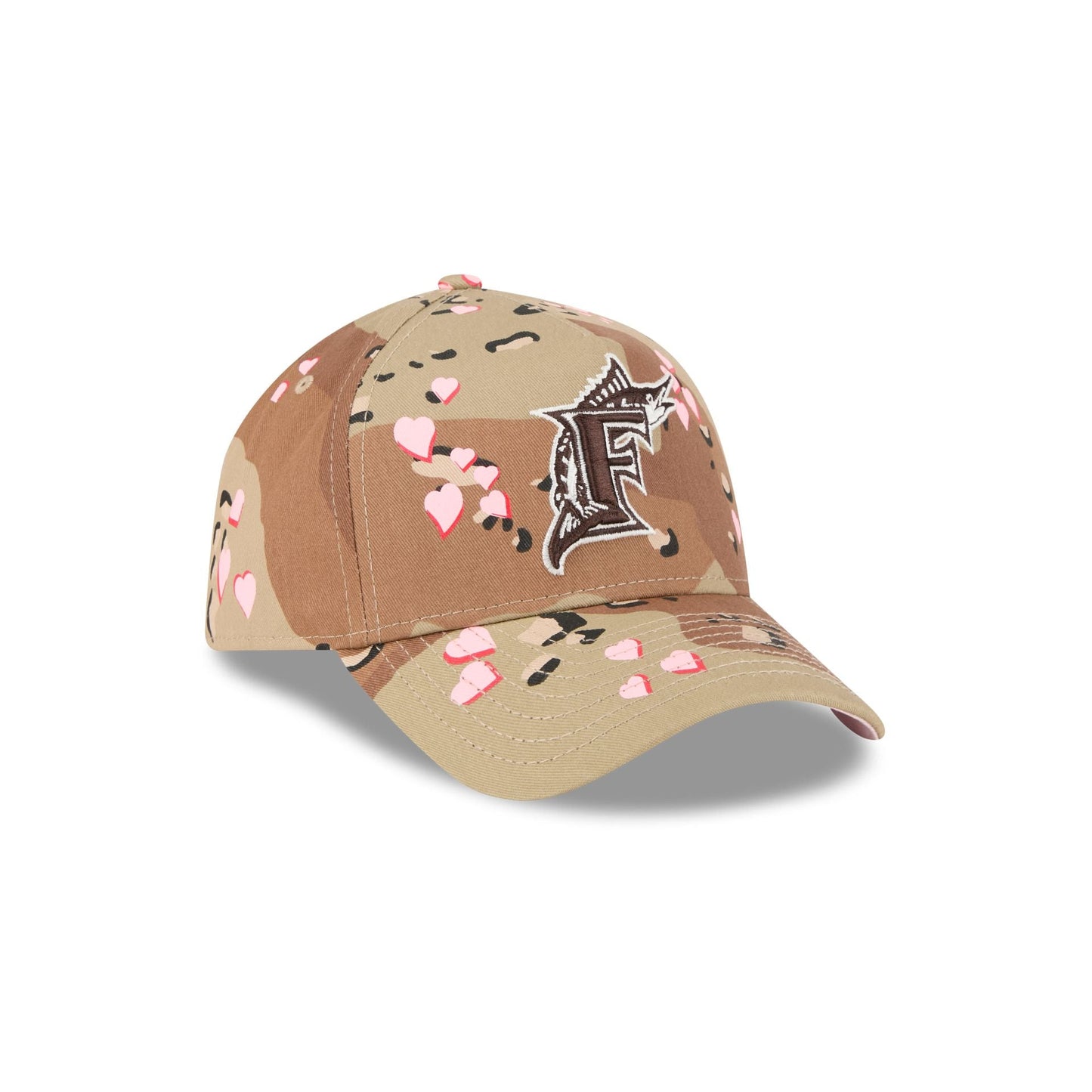 Miami Marlins Camo Hearts 9FORTY A-Frame Snapback Hat
