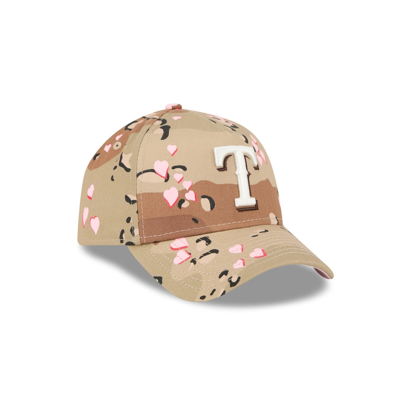 Texas Rangers Camo Hearts 9FORTY A-Frame Snapback Hat