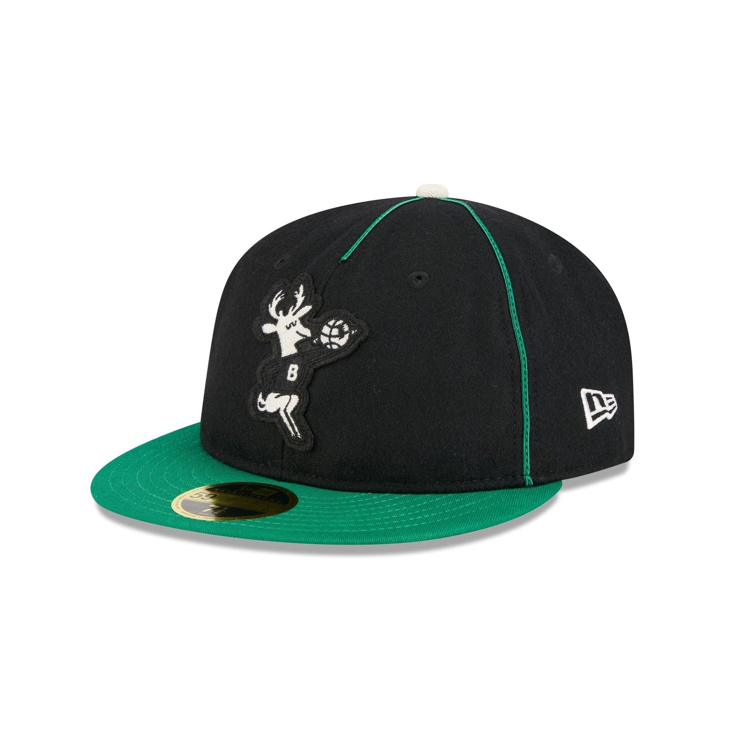 Milwaukee Bucks Felt Logo Retro Crown 59FIFTY Fitted Hat