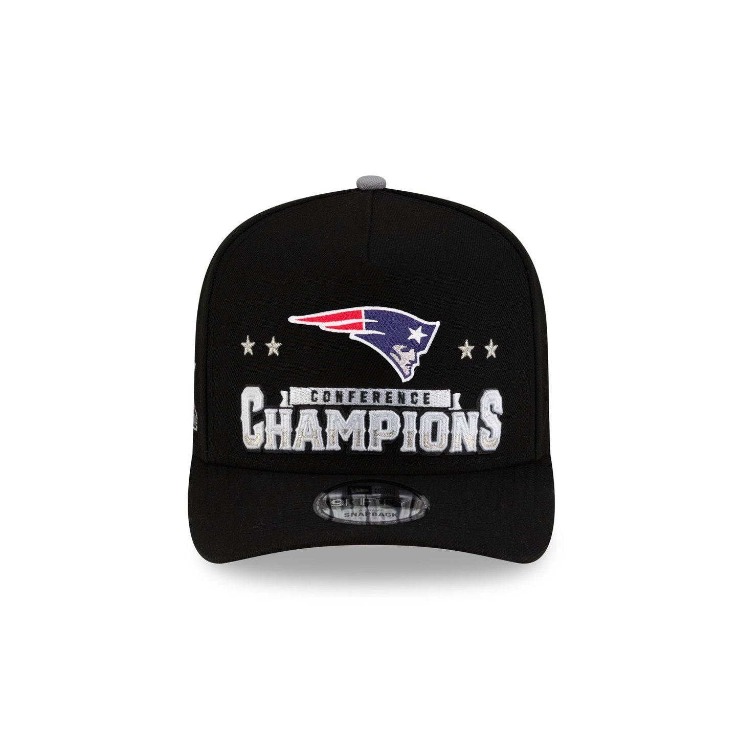 New England Patriots 2025-2026 Conference Champions Locker Room 9FIFTY A-Frame Snapback Hat