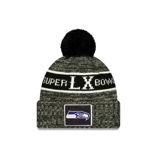 Seattle Seahawks Super Bowl LX Participation Pom Knit Hat