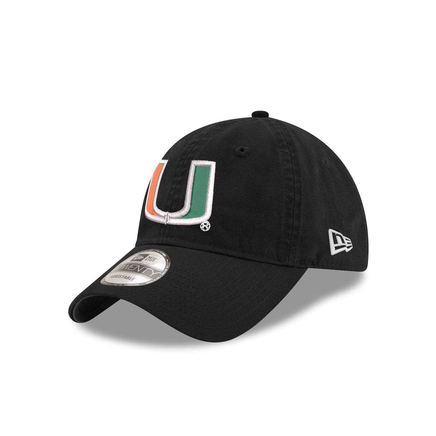 Miami Hurricanes Black 9TWENTY Adjustable Hat
