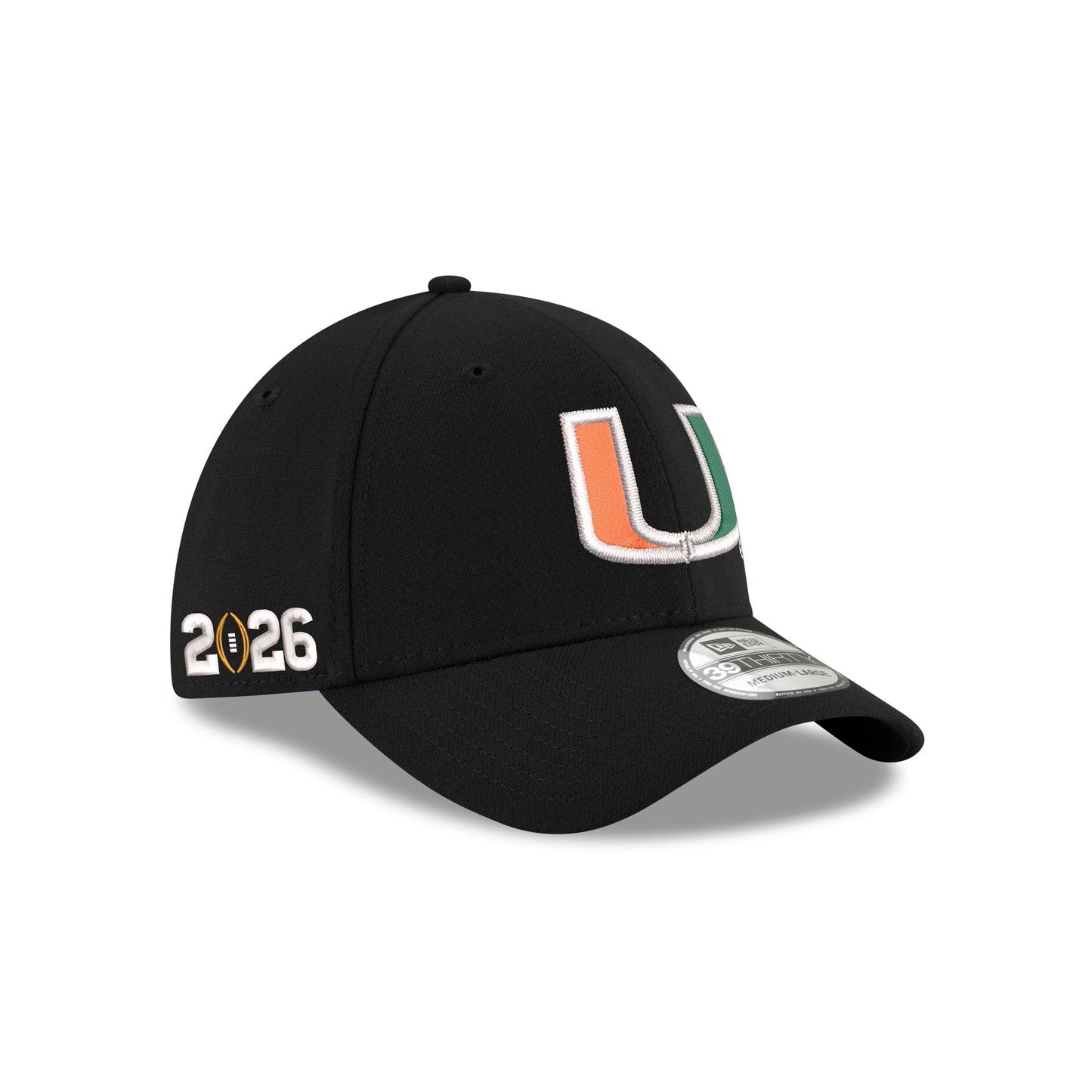 Miami Hurricanes Black Poly 39THIRTY Strech Fit Hat